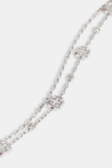 Mother Of Pearl Motif Double Layer Rolo Bracelet - 8mm - White