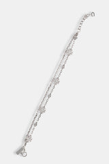 Mother Of Pearl Motif Double Layer Rolo Bracelet - 8mm - White