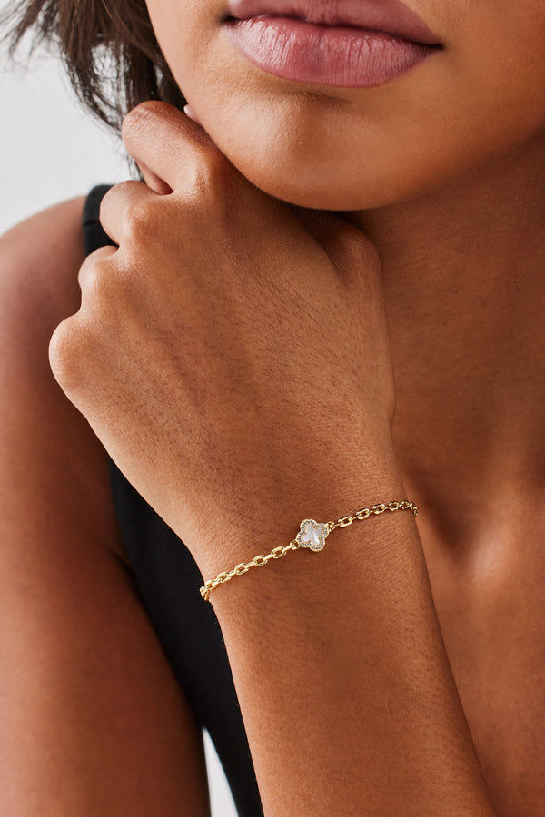 Rolo-Armband mit Perlmuttmotiv – 8 mm