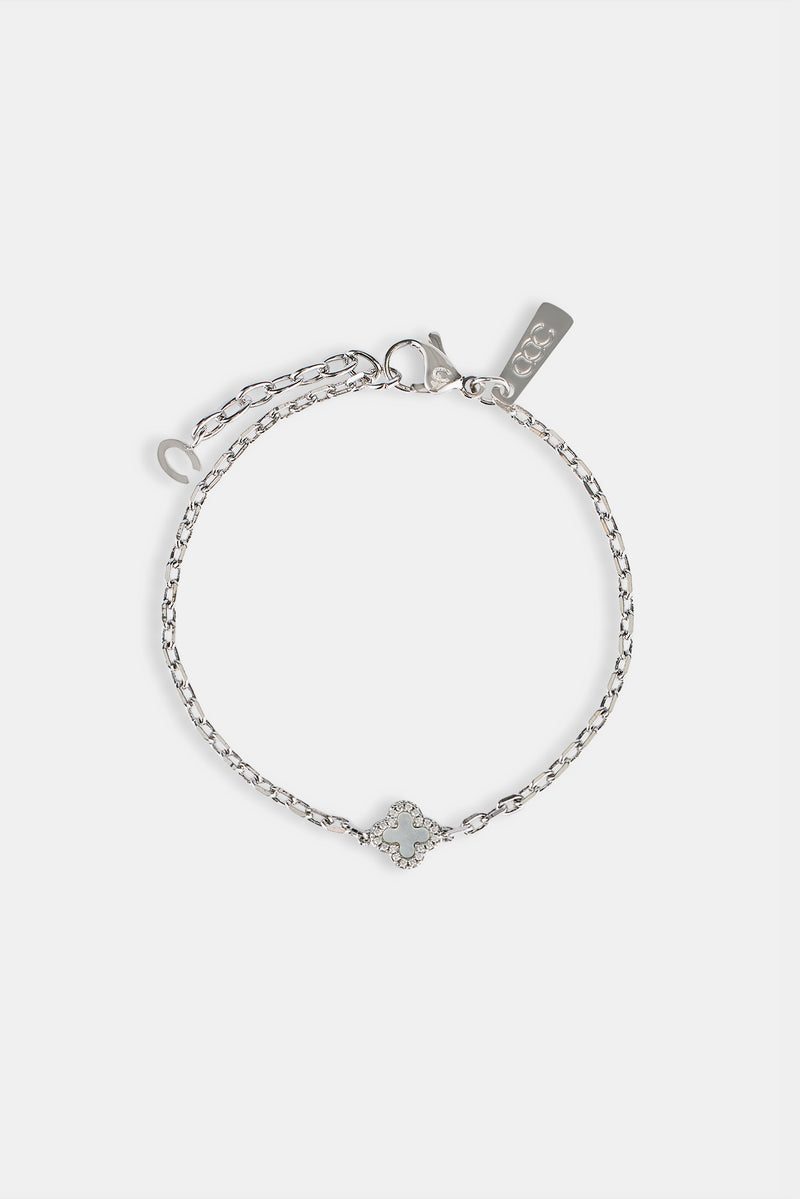 Mother Of Pearl Motif Rolo Bracelet - 8mm - White