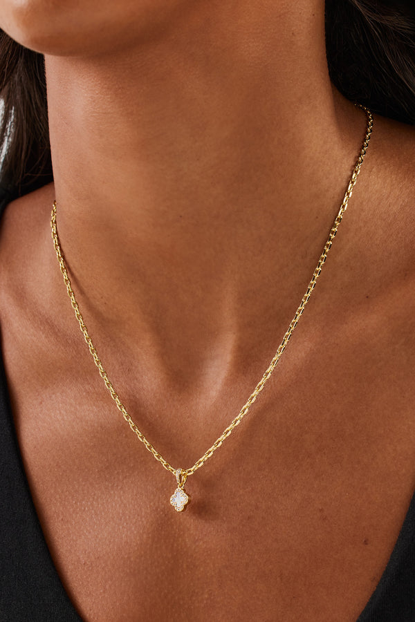 Rolo-Halskette mit Perlmuttmotiv – 8 mm