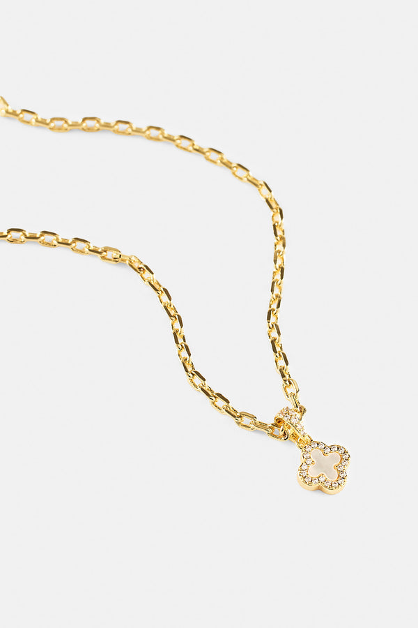 Rolo-Halskette mit Perlmuttmotiv – 8 mm