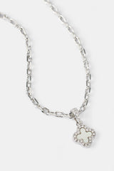 Rolo-Halskette mit Perlmuttmotiv – 8 mm – Weiß