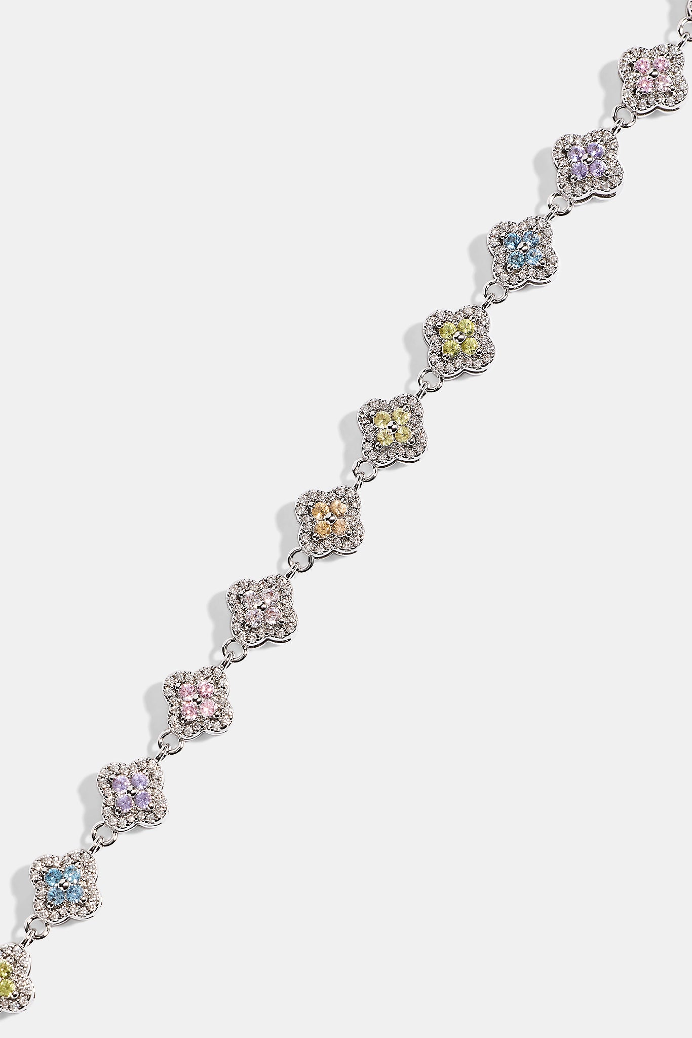 Multi Motif Cross Stone Chain - 8mm - White