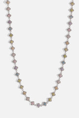 Multi Motif Cross Stone Chain - 8mm - White