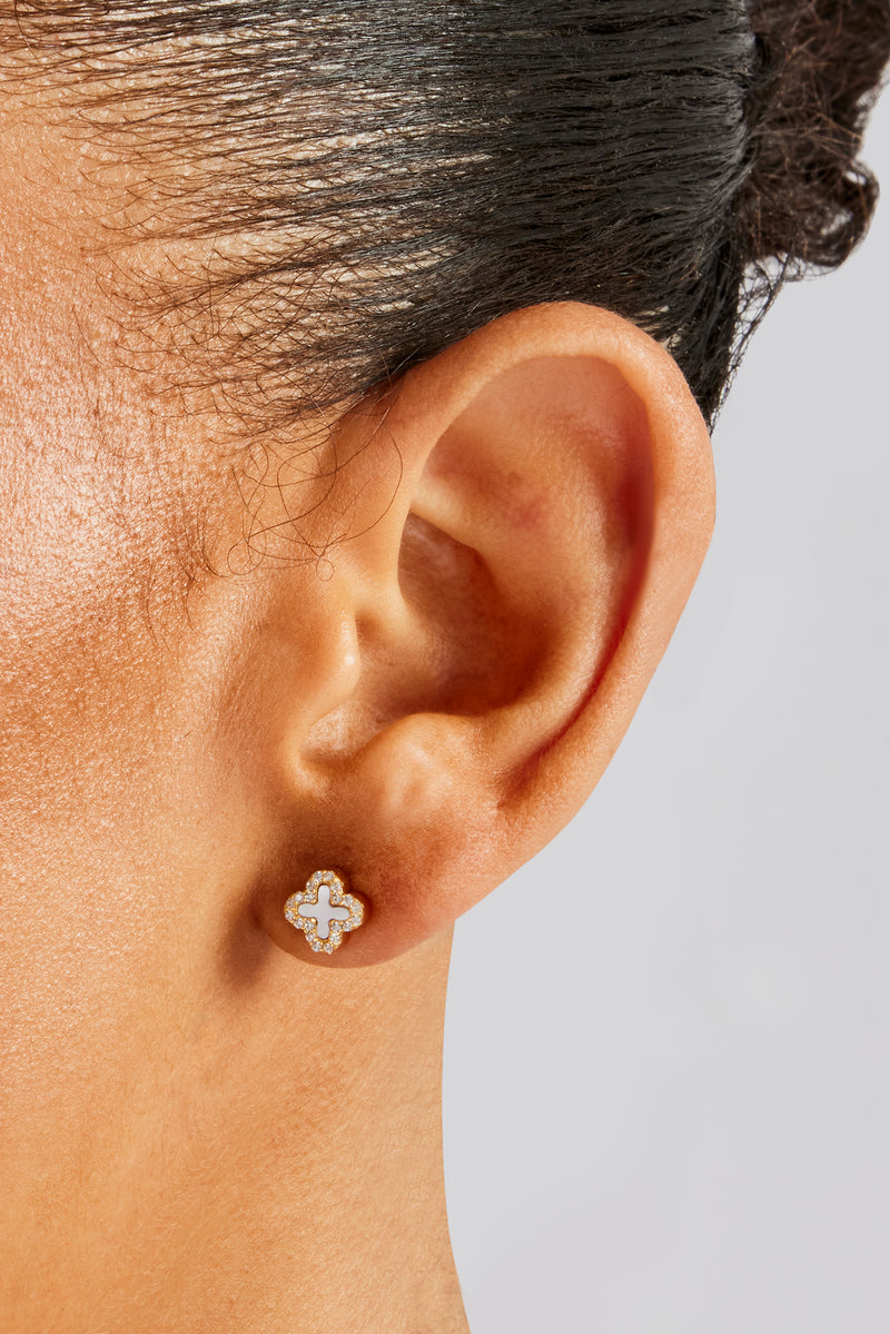 Ohrstecker mit Motiv aus Perlmutt – 8 mm