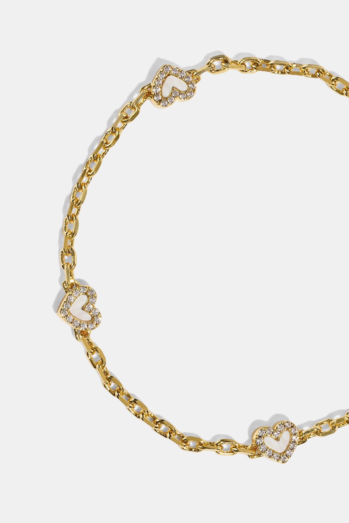 Herzarmband aus Perlmutt – Gold