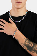 Multi Gemstone Motif Necklace & Bracelet Bundle - 10mm
