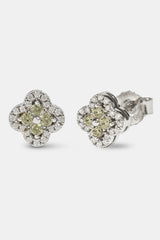 Motif Cross Stud Earrings - 8mm - White