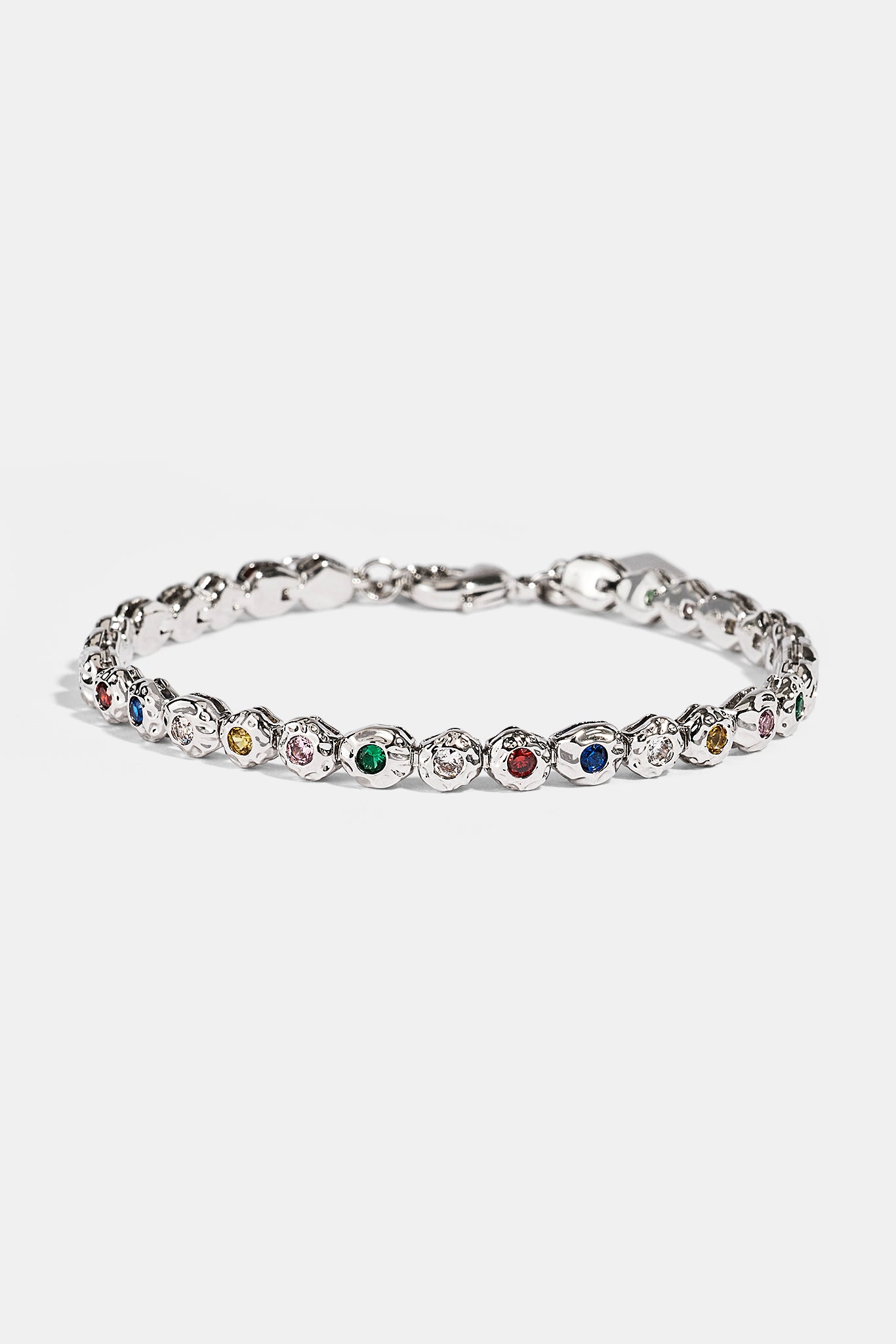 Mixed Stone Shape CZ Bracelet - 5mm - White