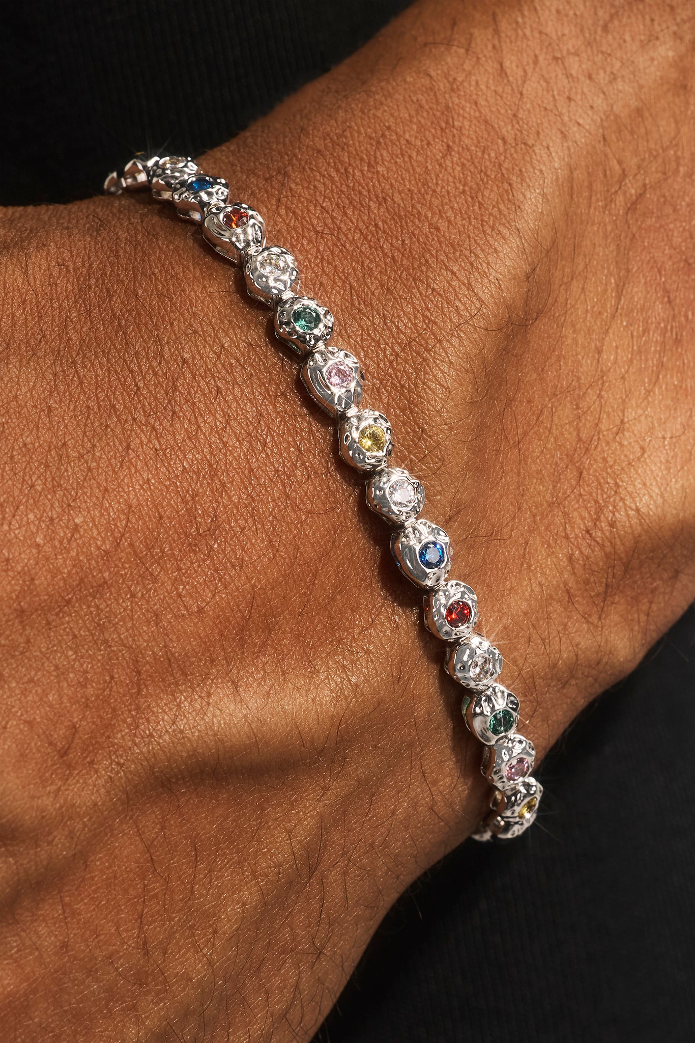 Mixed Stone Shape CZ Bracelet - 5mm - White