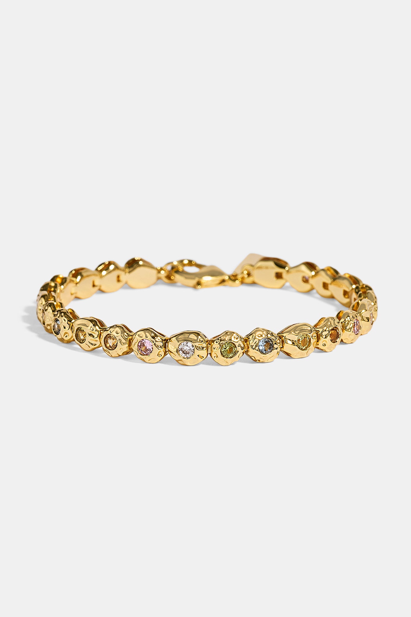 Mixed Stone Shape CZ Bracelet - 5mm - Gold