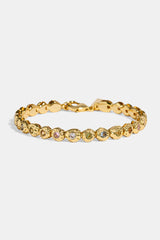 Mixed Stone Shape CZ Bracelet - 5mm - Gold