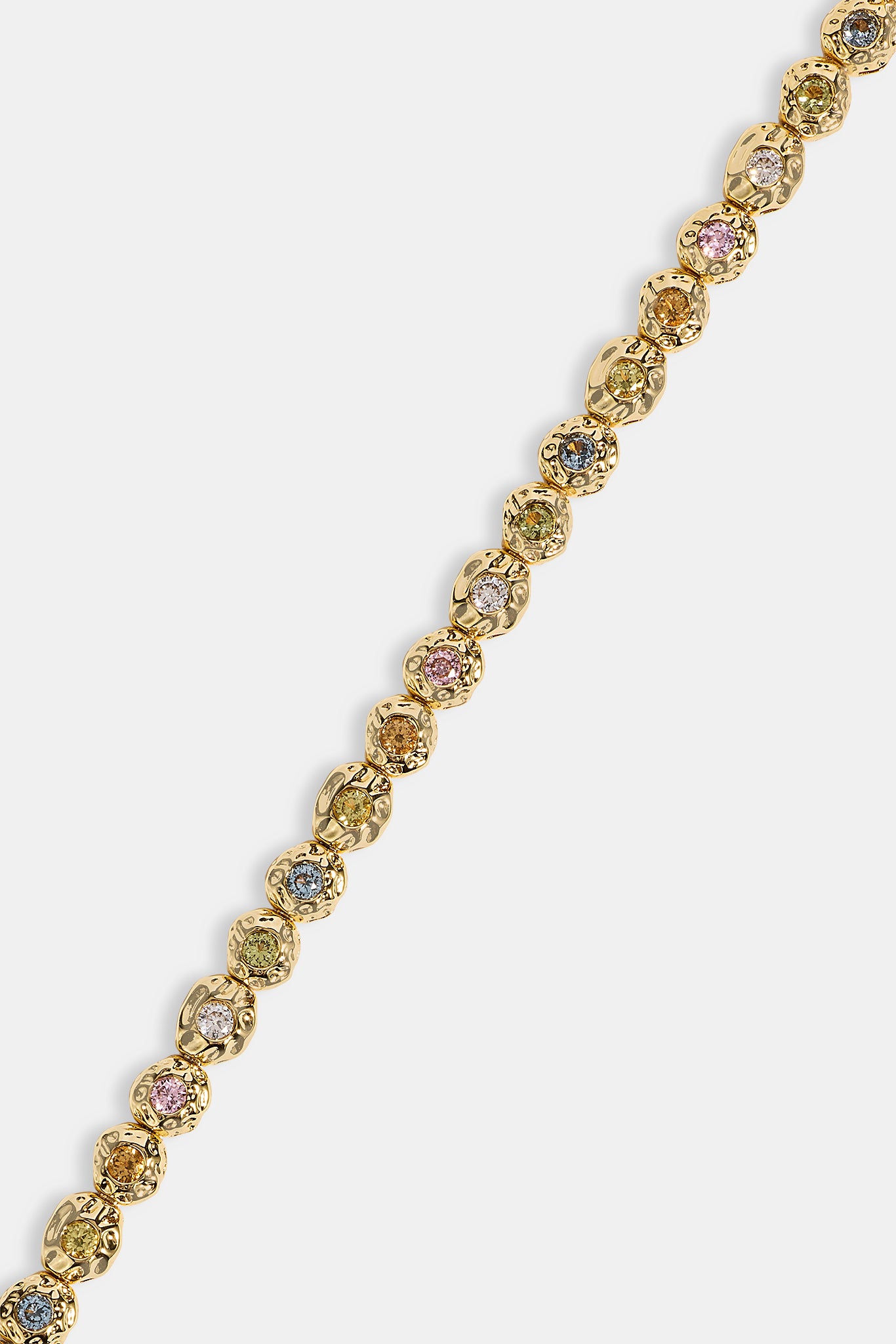 Mixed Stone Shape CZ Bracelet - 5mm - Gold