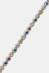 Mixed Stone Shape CZ Bracelet - 5mm - White