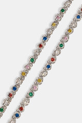 Mixed Stone Shape CZ Chain - 5mm - White