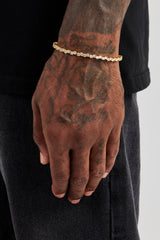 Tennisarmband mit gemischten quadratischen Steinen – 3 mm – Gold