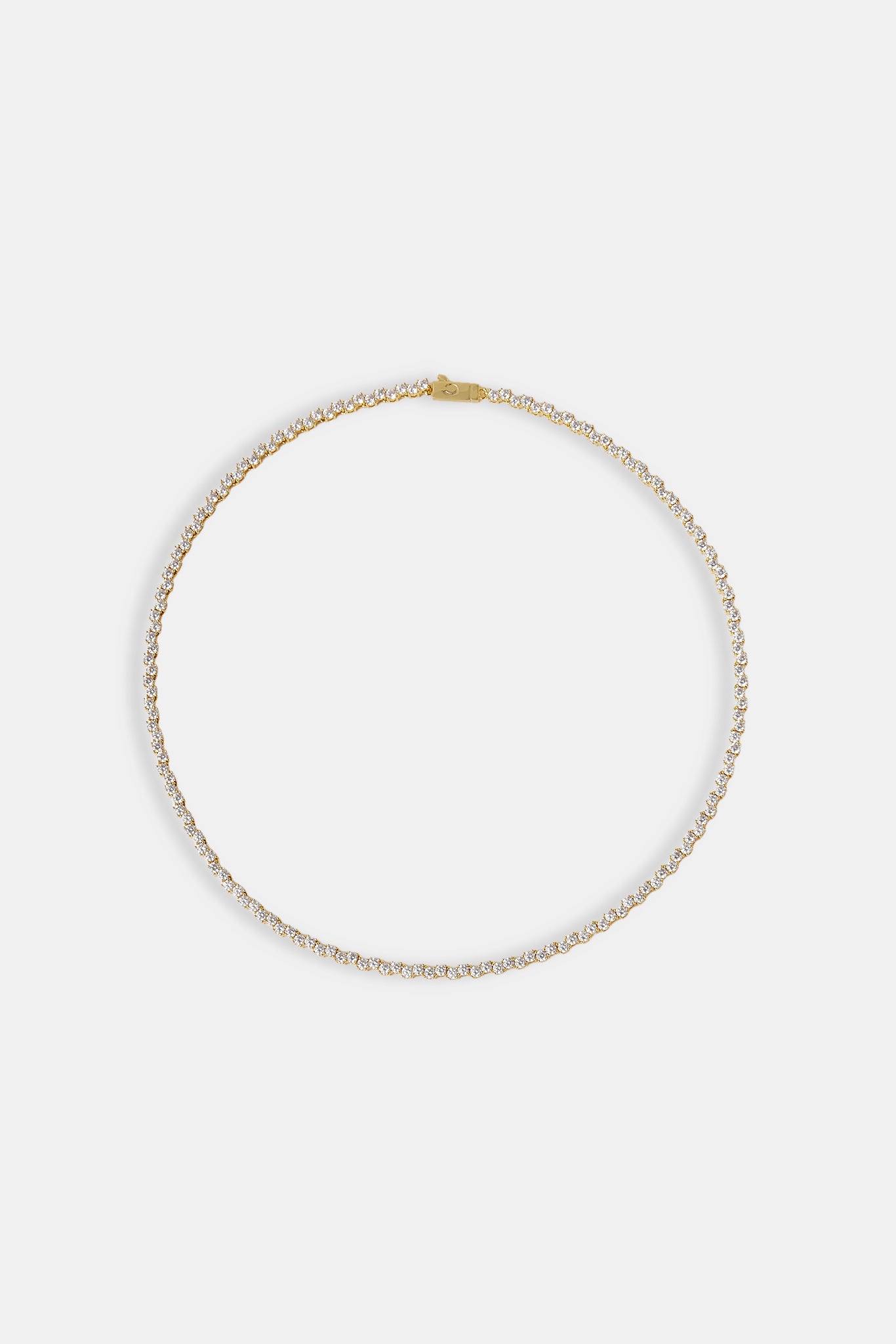 Tenniskette mit gemischten quadratischen Steinen – 3 mm – Gold