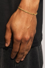 Polished Miami & Cross Bracelet - 3mm - Gold