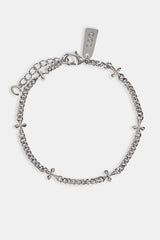 Polished Miami & Cross Bracelet - 3mm - White