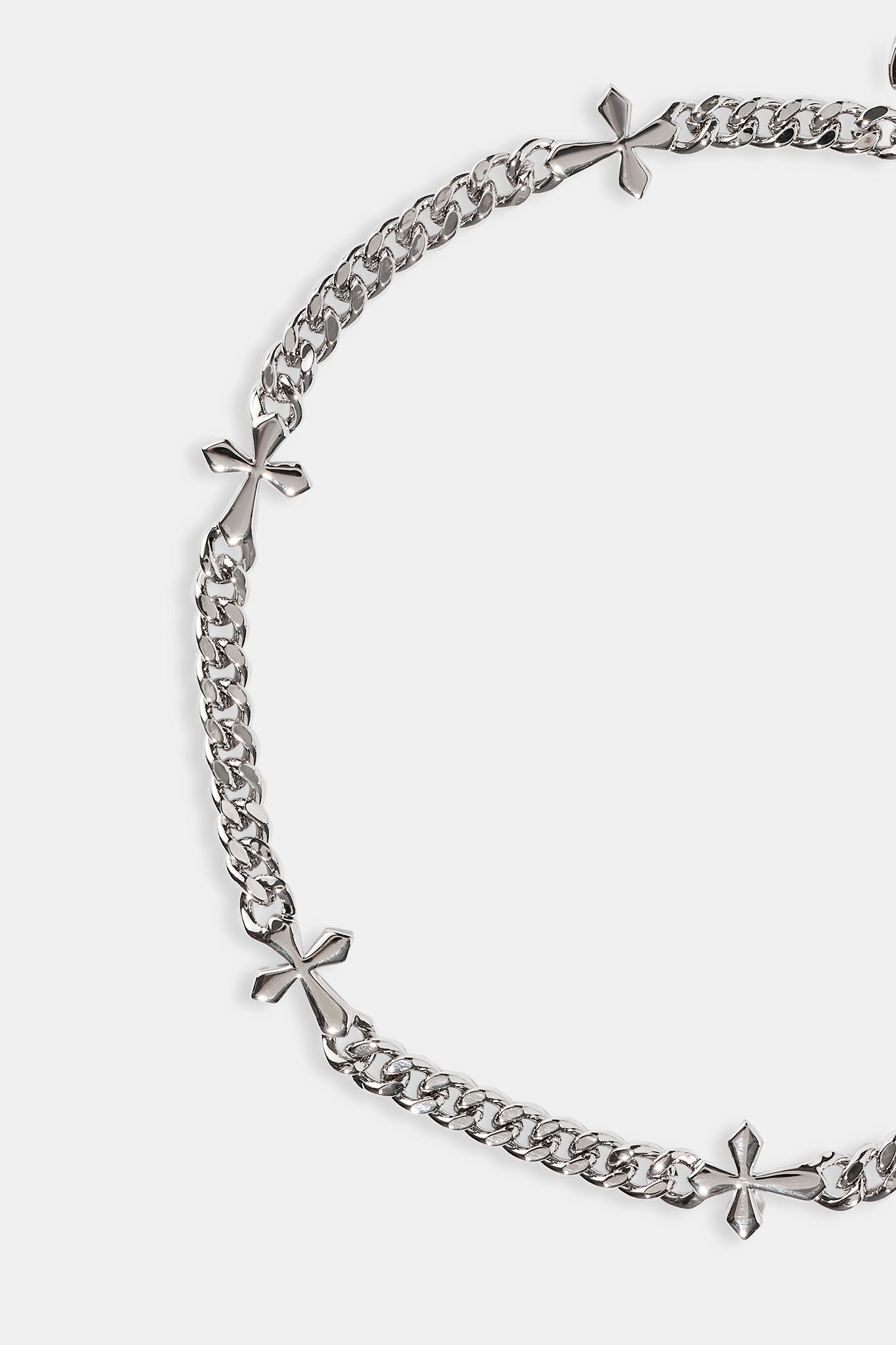 Polished Miami & Cross Bracelet - 3mm - White