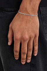 Polished Miami & Cross Bracelet - 3mm - White