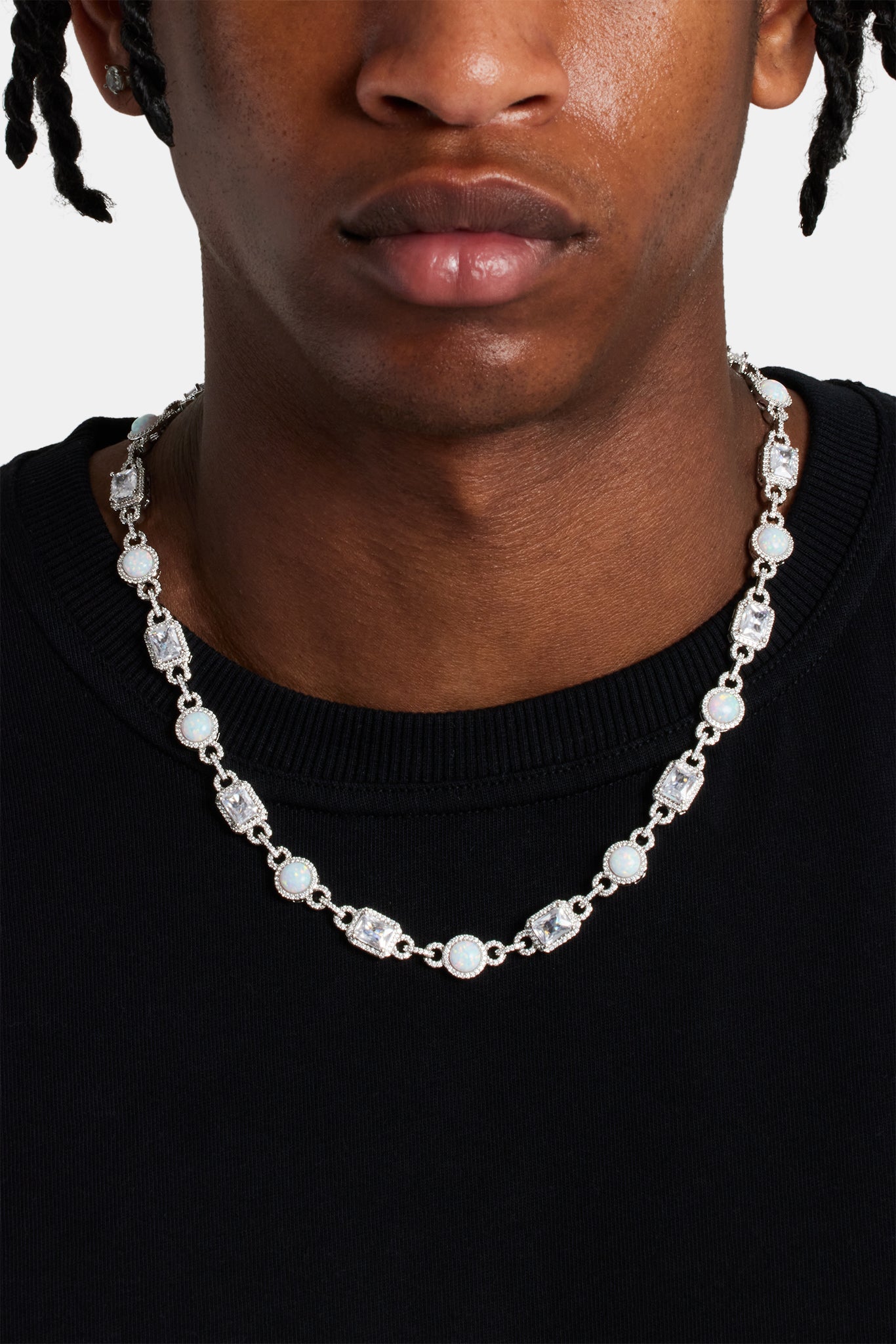 Opal &amp; Baguette Tenniskette - 10mm