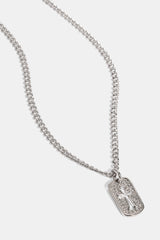 Polished Cross Outline Necklace - 15mm - White