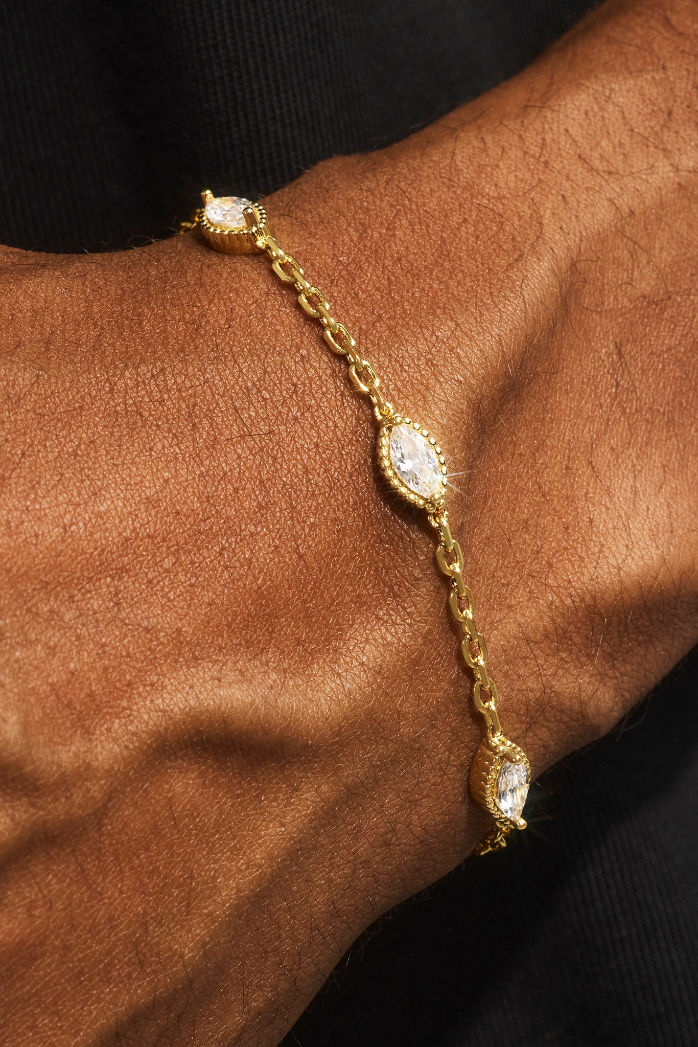 Oval Polished Bracelet - 6mm - Gold