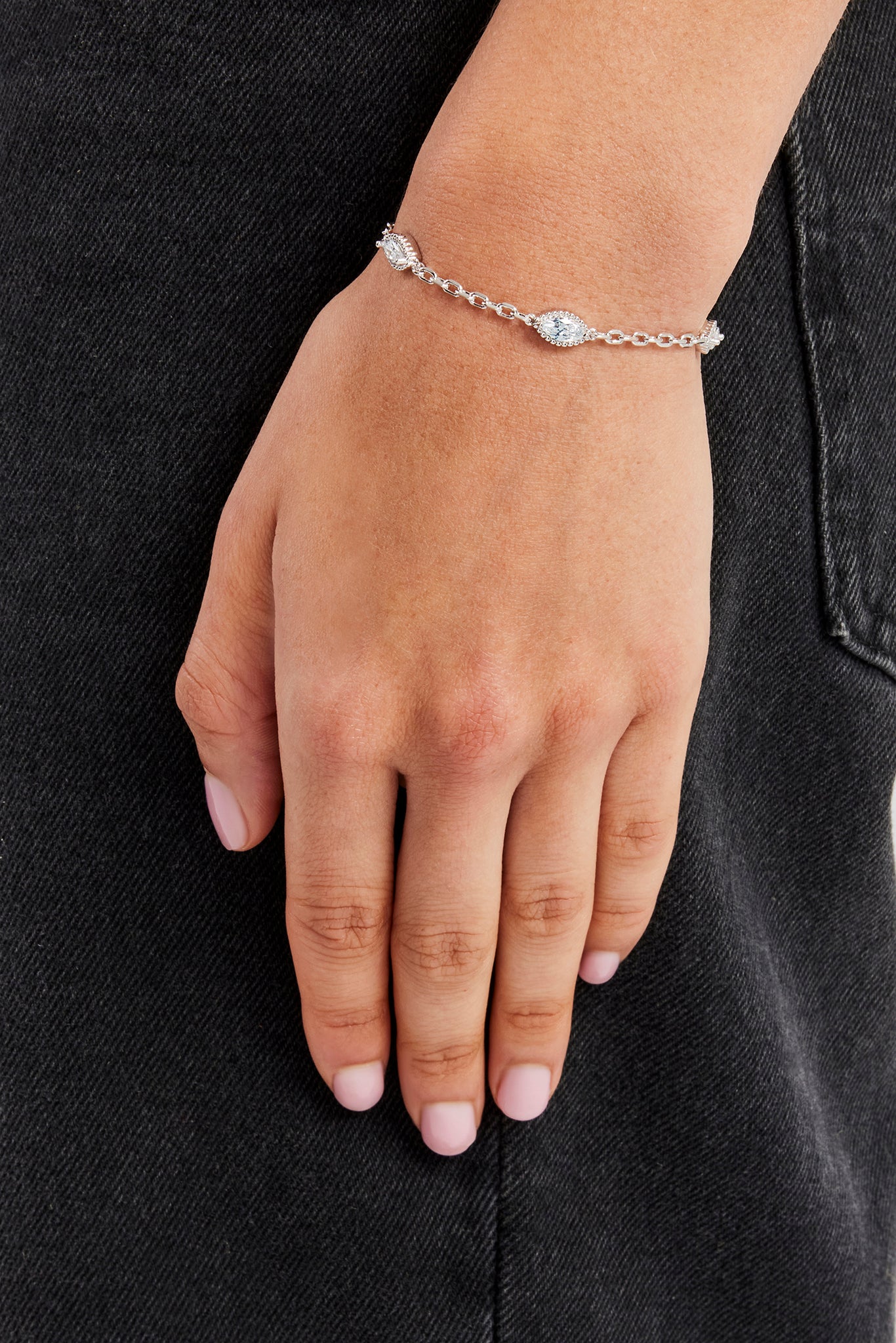 Ovales poliertes Armband – 6 mm