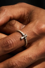 Oxidised Cross Motif Ring - 10mm - White