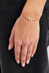 Pave Cut Out Motif Tag Bracelet - 15mm