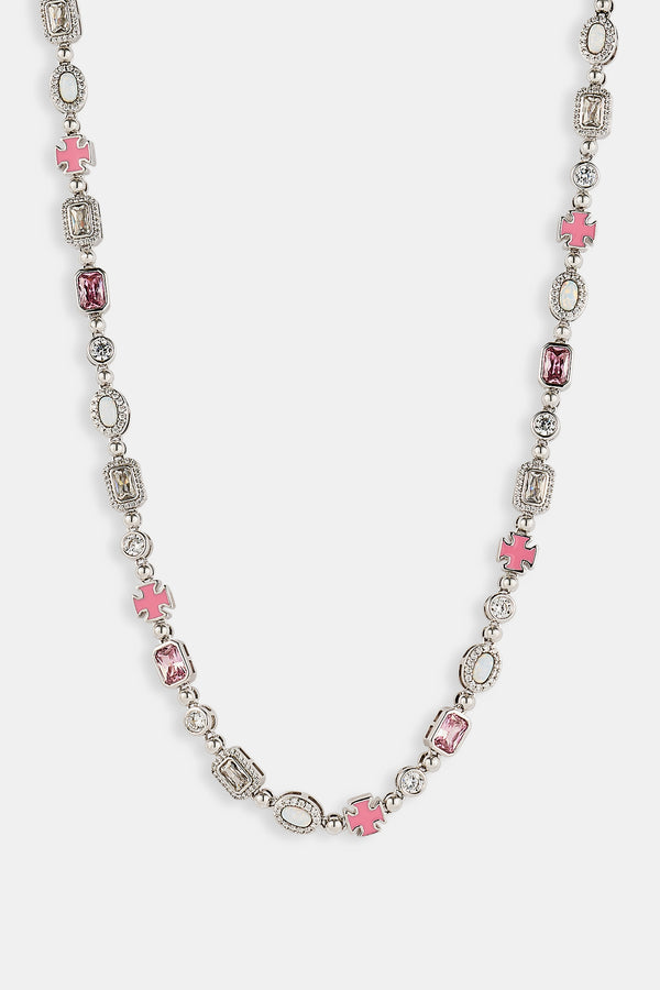 Pink & Clear Multi Gemstone Chain - 6mm