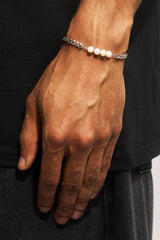 Pearl Mix Cuban Bracelet - 5mm - White
