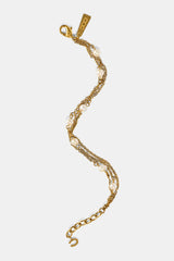 Triple Layer Pearl Bracelet - 4mm - Gold