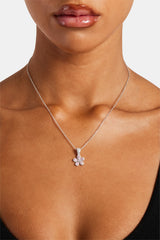 Pink Iced Flower Necklace - 15mm