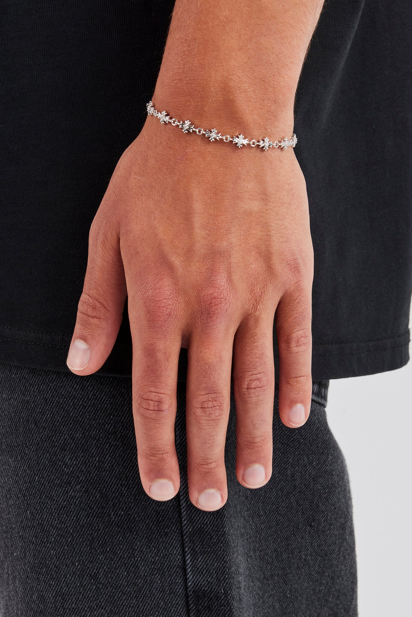 Poliertes Kreuzarmband – 6 mm