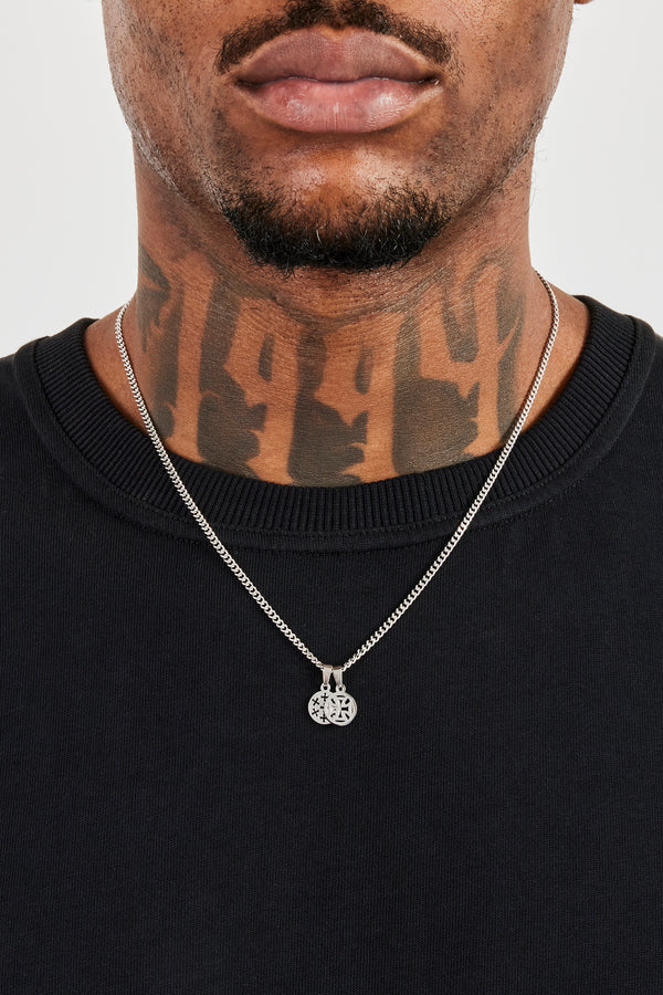 Polierte Doppelkreuz-Scheibenhalskette – 10 mm