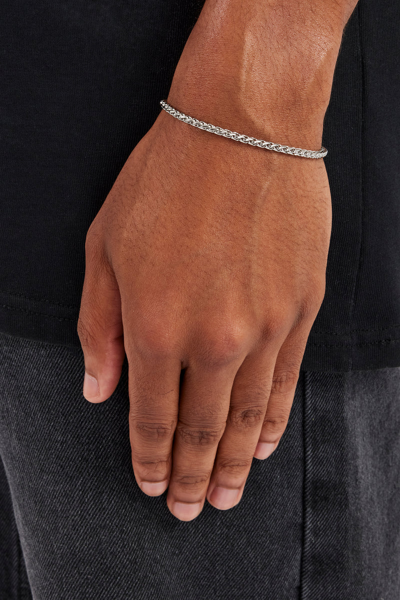 Polished Wheat Link Bracelet - 3mm