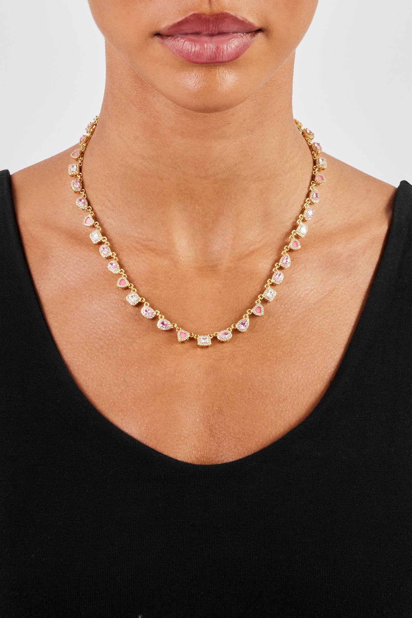 Pink Agate Iced Gemstone Chain - 6mm