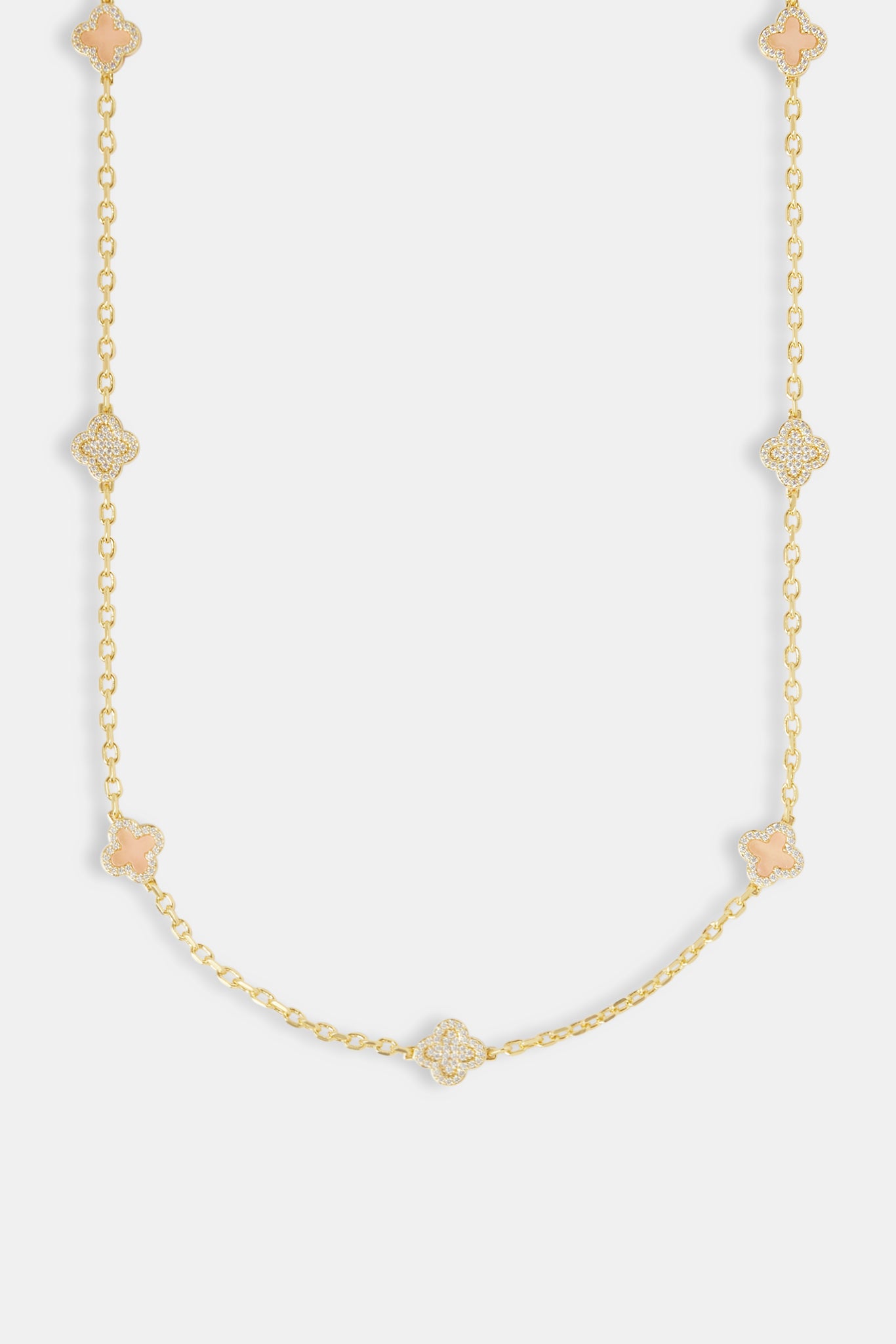 Rolo-Kette mit rosa Achat und Eismotiv – 10 mm