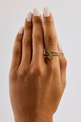 Twist-Ring mit rosa Achatmotiv – 15 mm