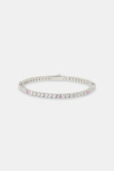 Light Pink & Clear Stone Tennis Bracelet - 3mm
