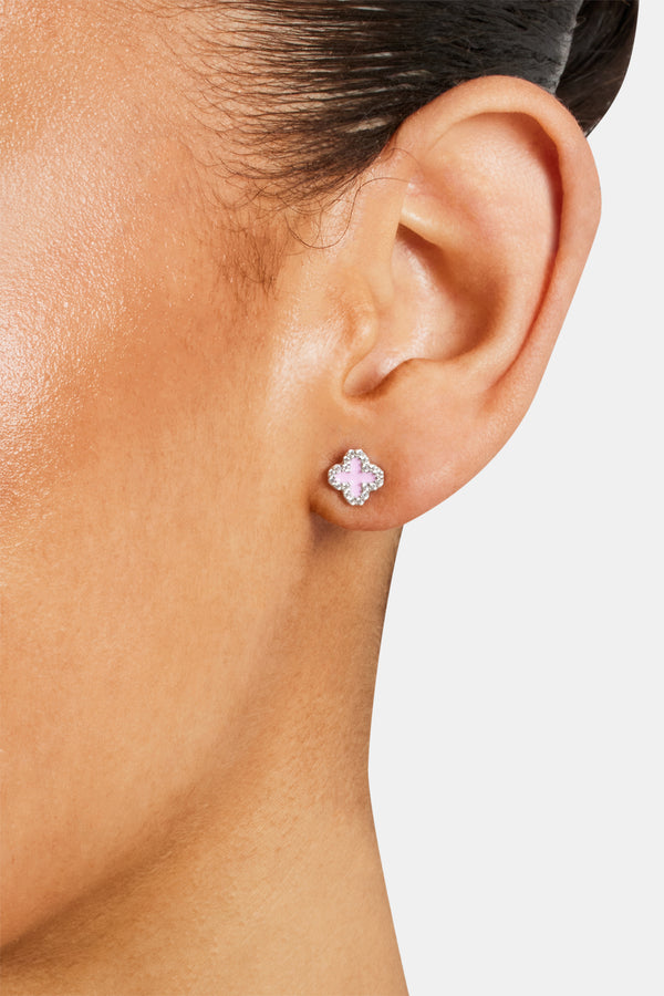 Ohrstecker mit rosa Motiv – 6 mm