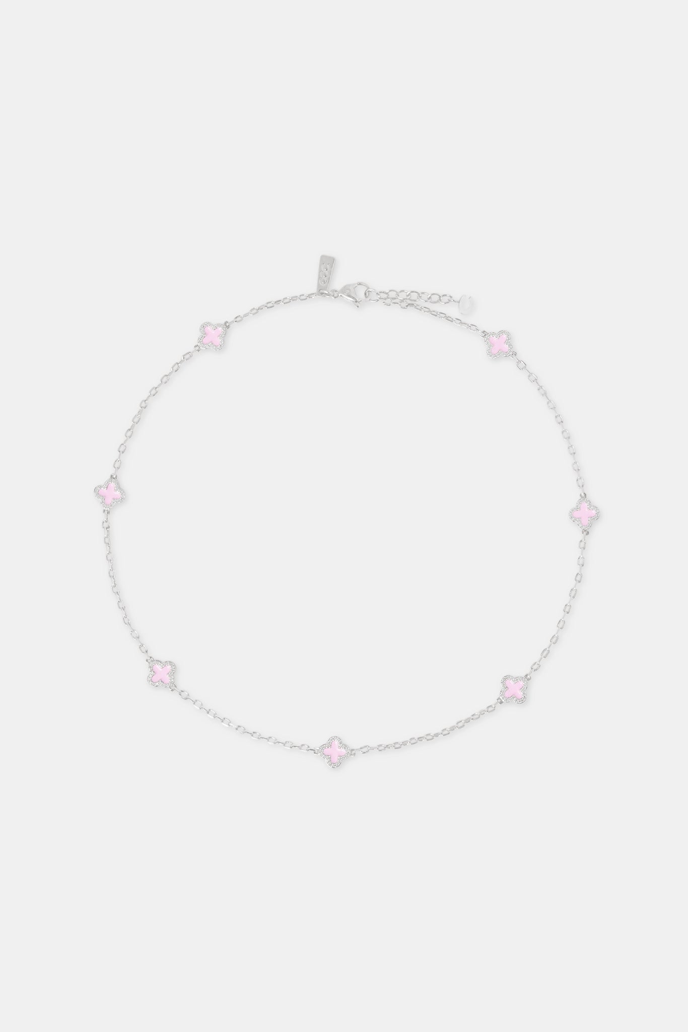 Pink Enamel Motif Rolo Link Chain - 10mm