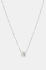 Polished and Iced Multi Ring Necklace - 10mm
