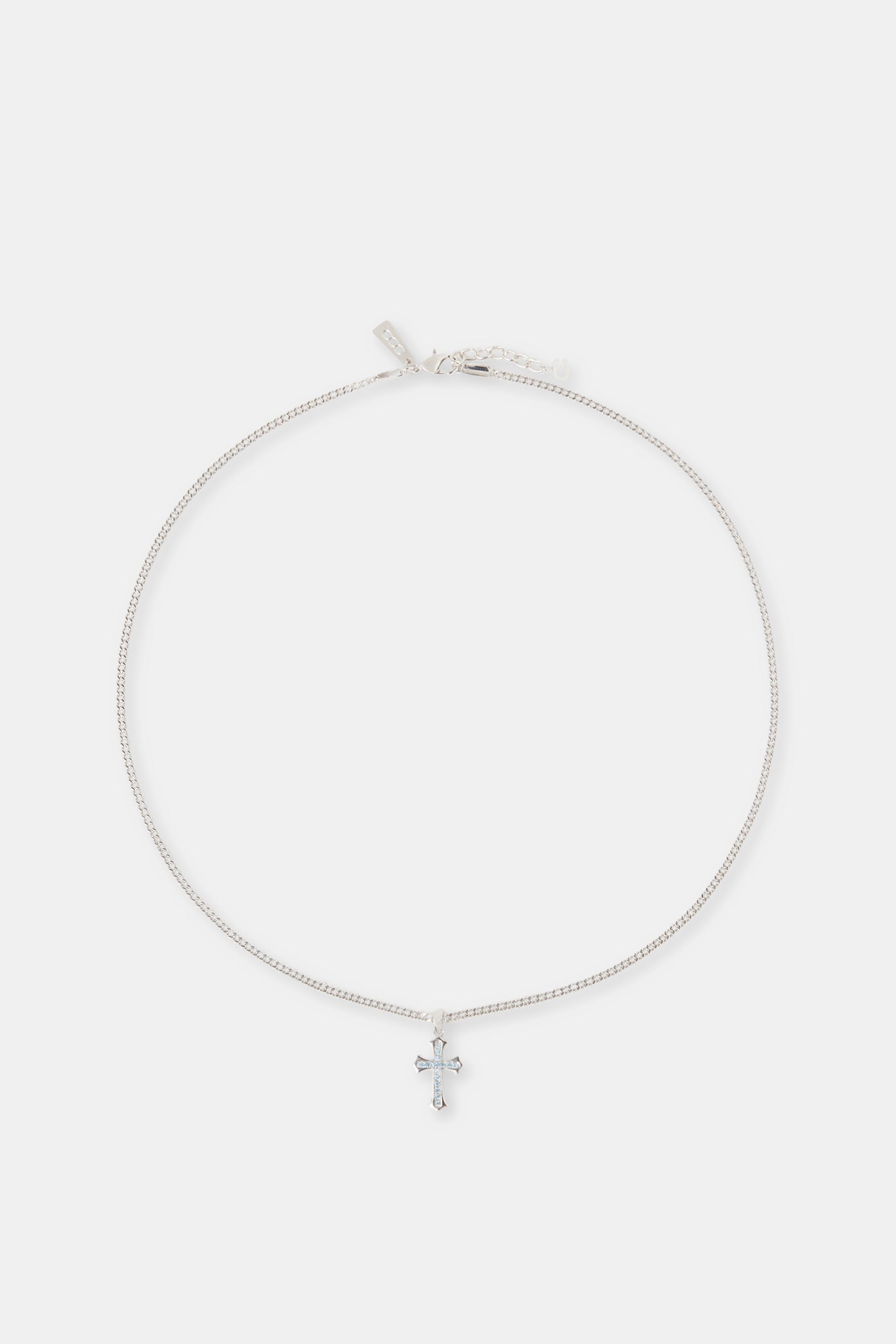 Kubanische Halskette mit blauem Eiskreuz und poliertem Rand – 25 mm 