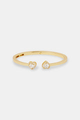 Polished Cz Heart Bangle - 5mm