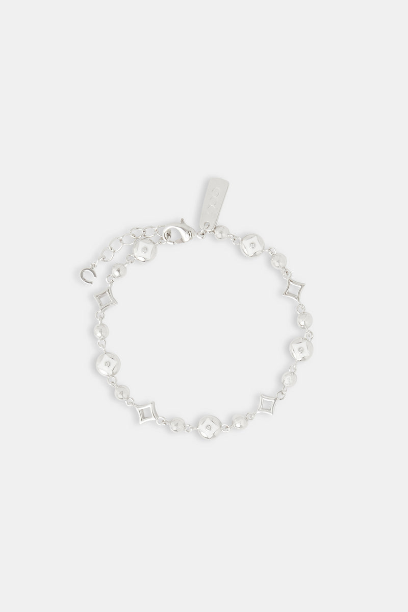 Poliertes Armband mit Zirkonia-Sternmotiv – 6 mm