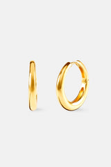 Polished Drop Hoop Earrings - 20mm